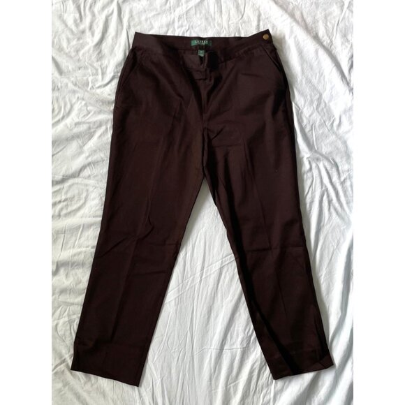 Ralph Lauren Petite Women's Dress Pants Red/Brown Work Slacks Size 10P - Picture 1 of 8